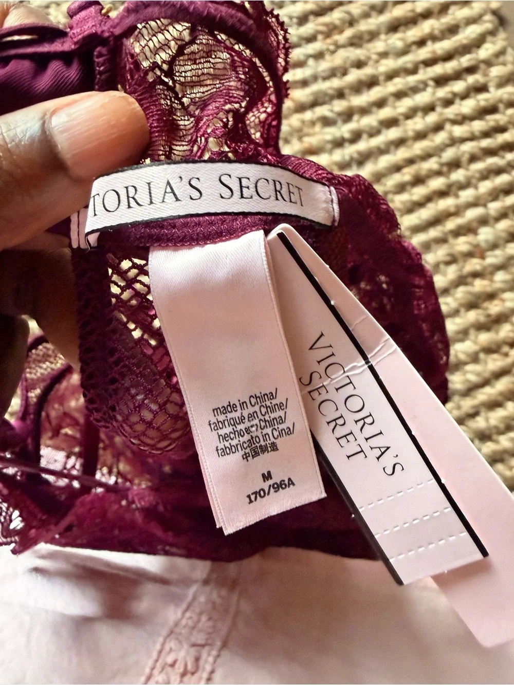 Nwt victoria secret Lace Chemise Slip with garter Deep Burgundy -Intimates